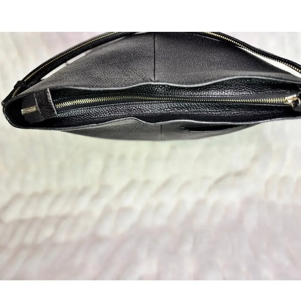 Women's Botkier Black Pebbled Leather Hobo Shoulder Bag | Large Slouchy Soho Bag
